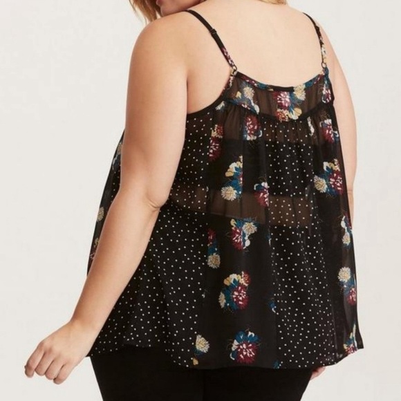 Torrid Chiffon Paneled Cami. Size 00 (L) - Picture 3 of 5